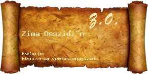Zima Osszián névjegykártya